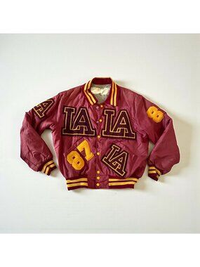 LOYOLA FOOTBALL Men's Vintage 1984 87 Letterman Delong College Jacket Size Large